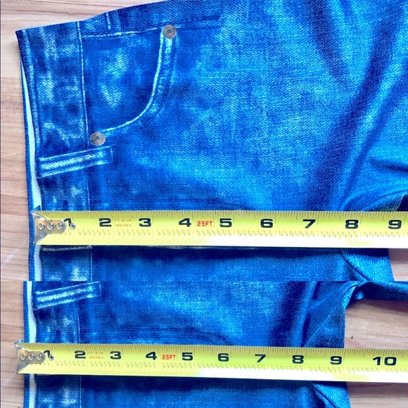 3/$15 NEW NOBO Ankle Leggings Blue Small Waist 23 Blue Jean Print NWOT Juniors - Picture 6 of 12